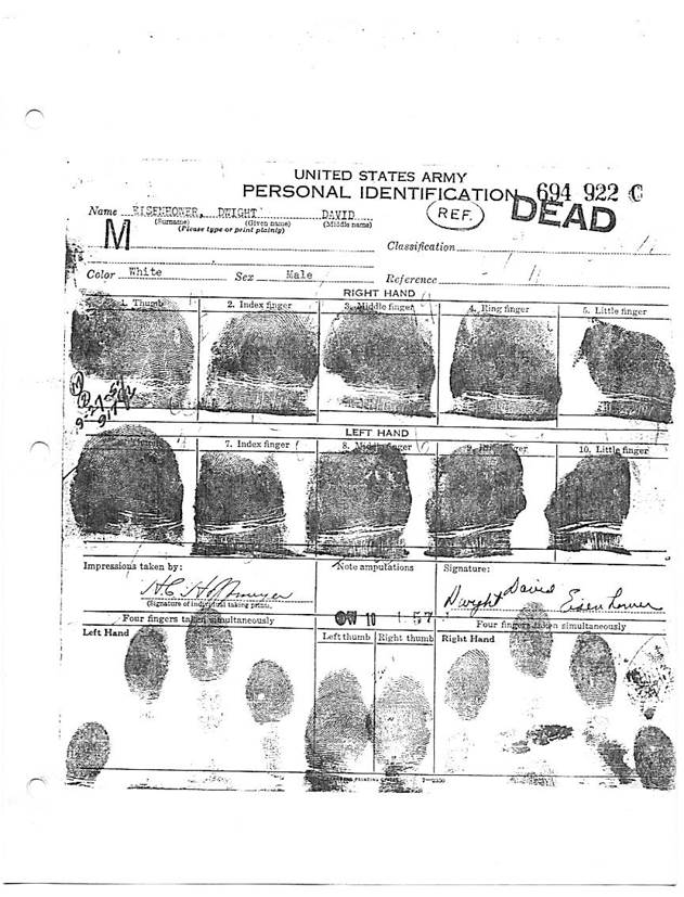 Dwight David Eisenhower (US president 1953-1961) fingerprints.
